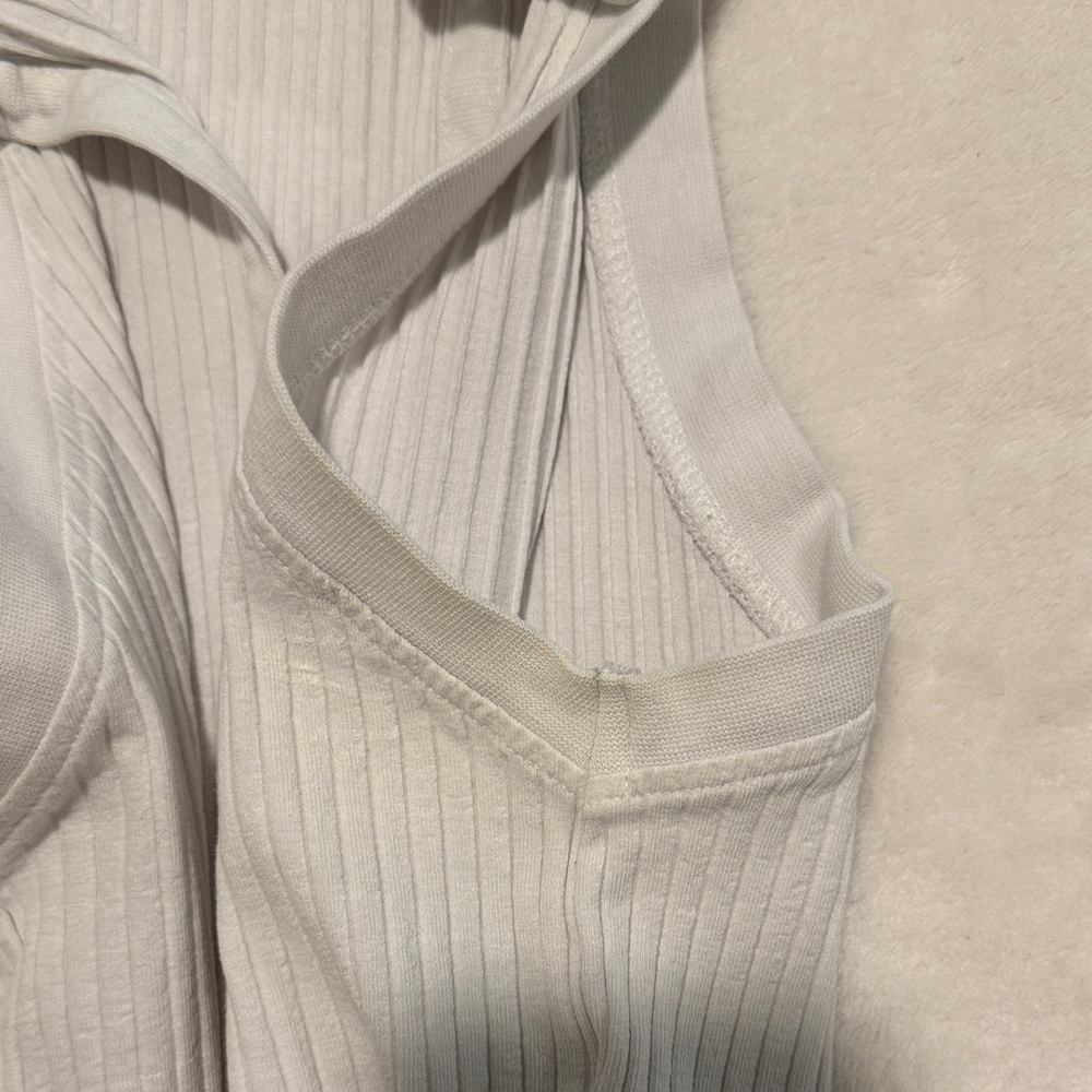 Zara White Ribbed Collared Tank Top - Picture 4 of 5